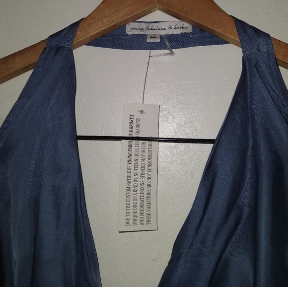 NWT YOUNG FABULOUS & BROKE Rebel Halter Blue Dress - Picture 6 of 8